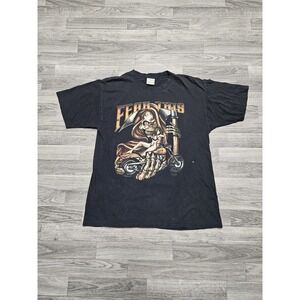 Vintage 90s Fear This Grim Reaper Harley Davidson Motorcycle Oklahoma City shirt